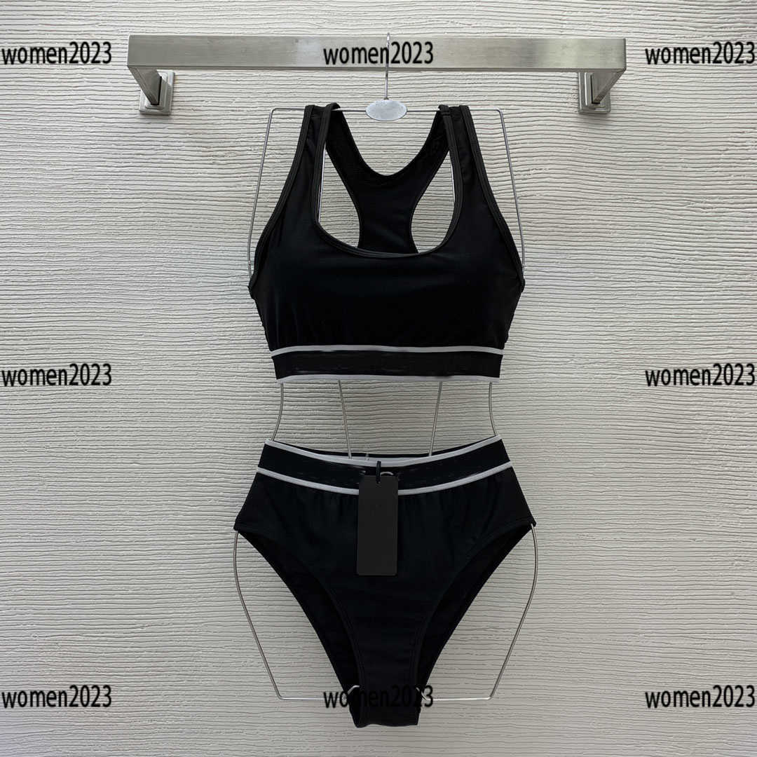 

women Swimwear lady bikini girl Split swimsuit Size -XLLogo webbing panel elastic waistcoat with bra and briefs New arrival Mar06, Multi