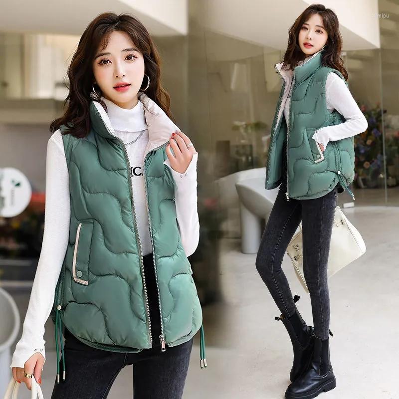 

Women's Vests 2023 Women's Vest Jacket Down Cotton Autumn Winter Short Sleeveless Loose Female Waistcoat Snow Wear Lady Outwea, Black