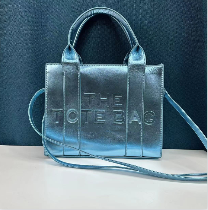 

Solid Color Designer Leather Tote Bag Female Year Embossed Popular Letters Large Capacity Shopping Bags West Fashion Crossbody Shoulder Bag, With logo