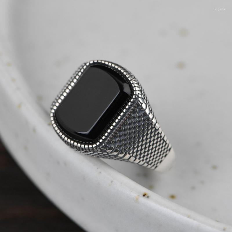 

Cluster Rings 925 Sterling Silver MENS Women Agate Ring Jewelry A5271