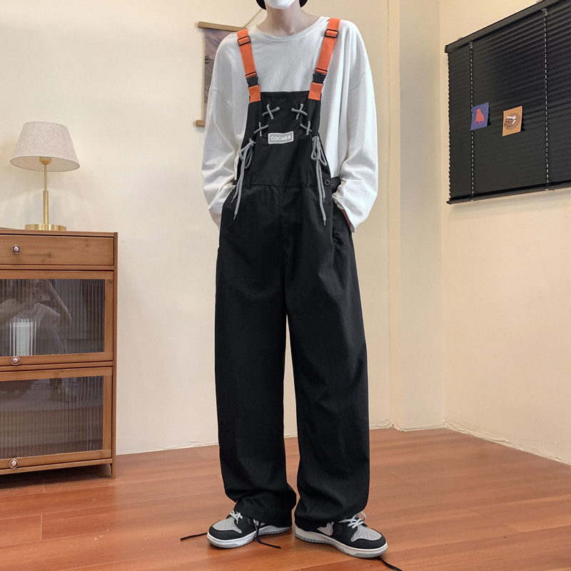 

Men  Pants Suspender Jumpsuit Summer Casual Pocket Oversized Streetwear Contrast Color Clothing 230313, Army green