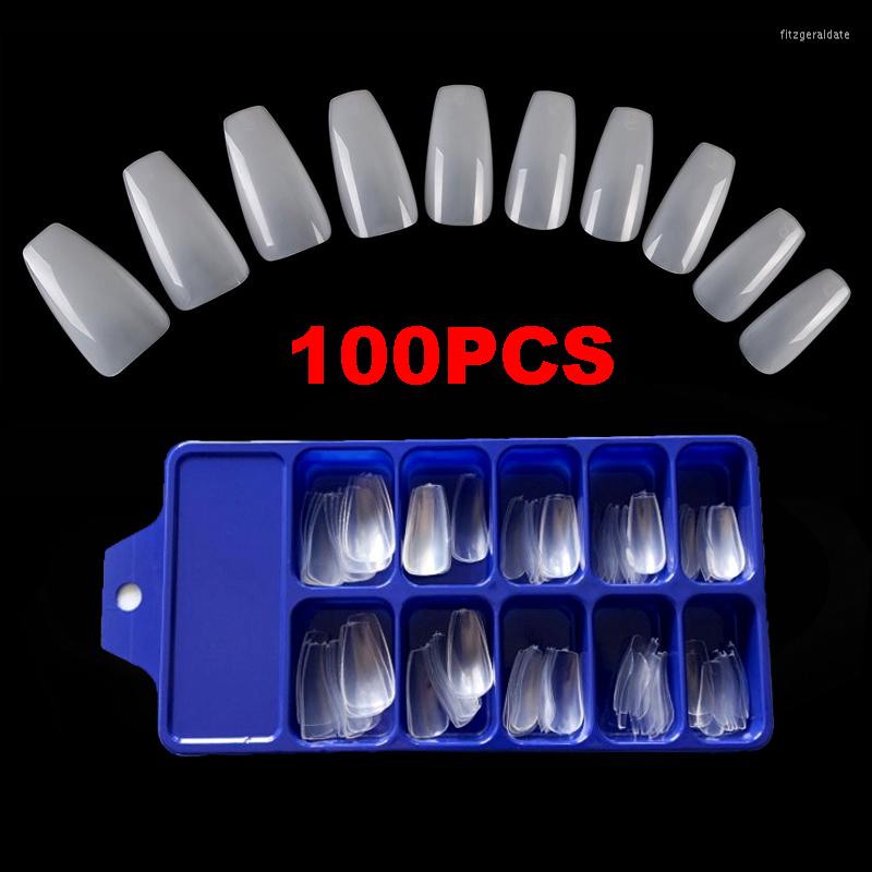

False Nails 100Pcs/Box Coffin Short Nail White/Clear/Natural French Style Fingernails Tips Full Cover Acrylic Fake Art, White n3403
