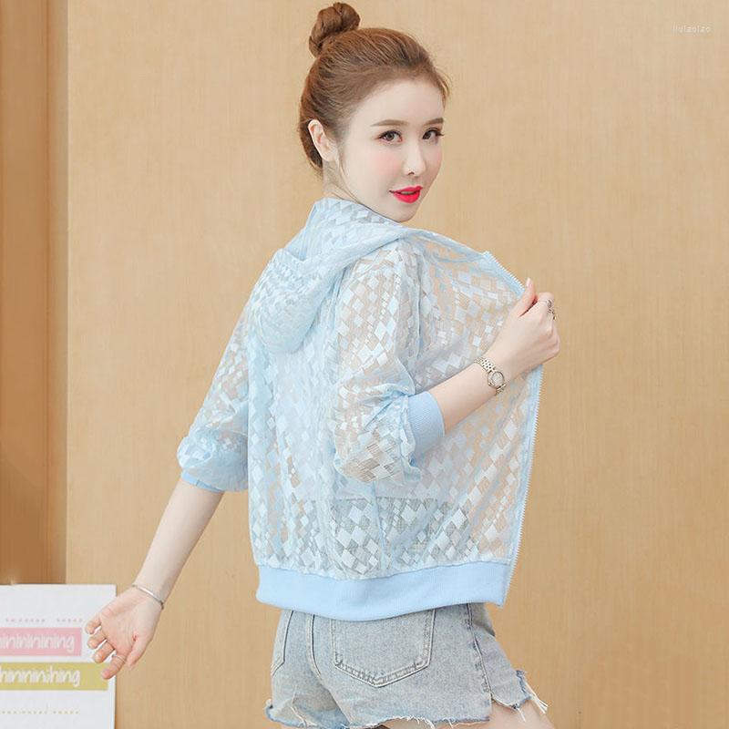 

Women's Jackets 2023 Women's Sun Protection Clothing Summer Hooded Short Thin Cardigan Tops Casual Ladies, White
