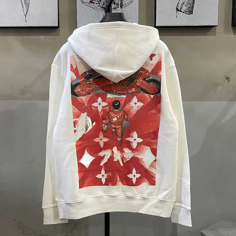 

Fashion printed hooded sweater men women hoodies designer hoodie pullover coat cotton hoody loose sweatshirt casual sweaters, White