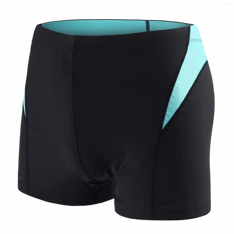 

Men's Swimwear Men Swimming Trunks Short Swimsuit Elasticity Stitching Color Chlorine Resistant, Blue