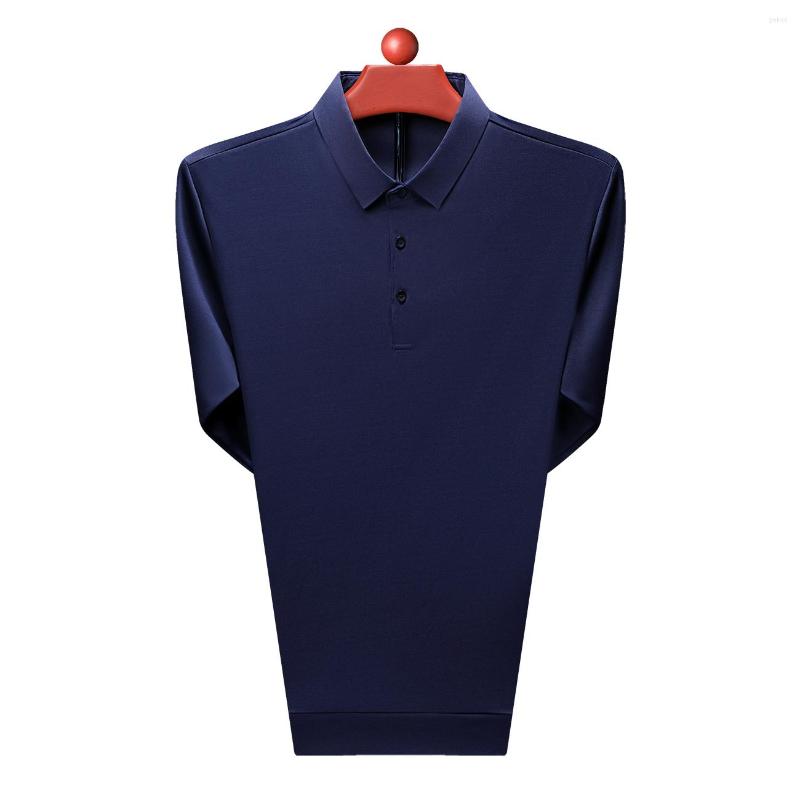 

Men's Polos 2023 Men Casual Polo Shirt Blue Green Red Black Plain Colour Top Male Turn Down Collar Long Sleeve Clothings Spring Autumn Wear