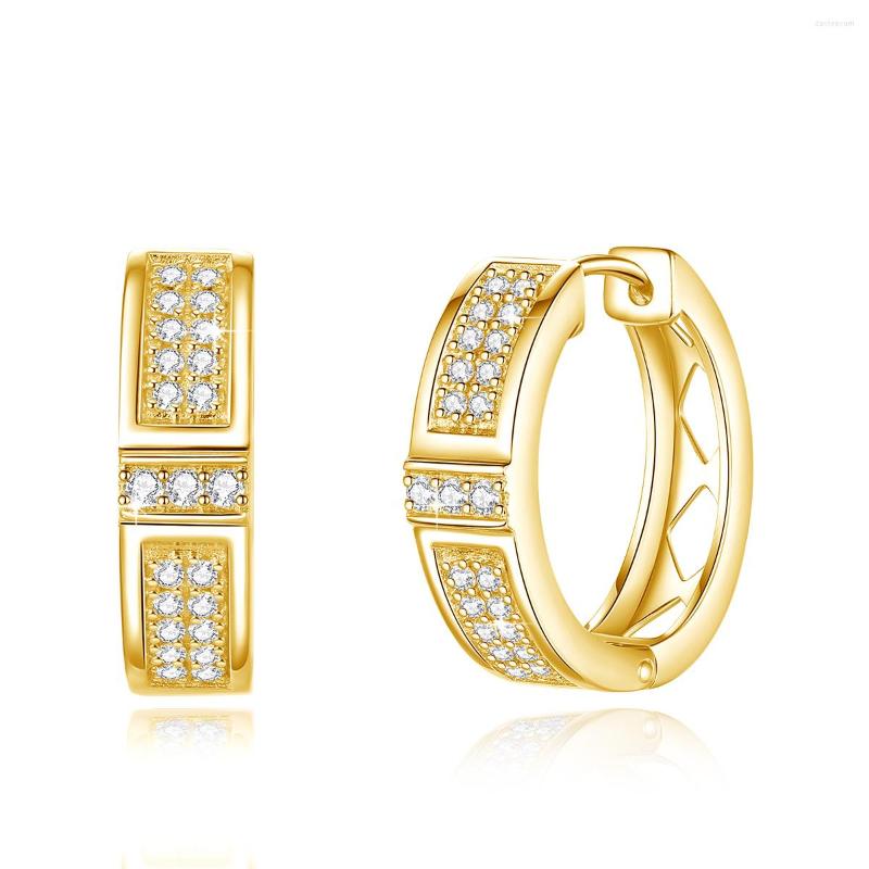 

Hoop Earrings Real Moissanite Hoops For Women 925 Sterling Silver Sparkling Earring Jewelry Gold Plated Party Anniversary Gifts