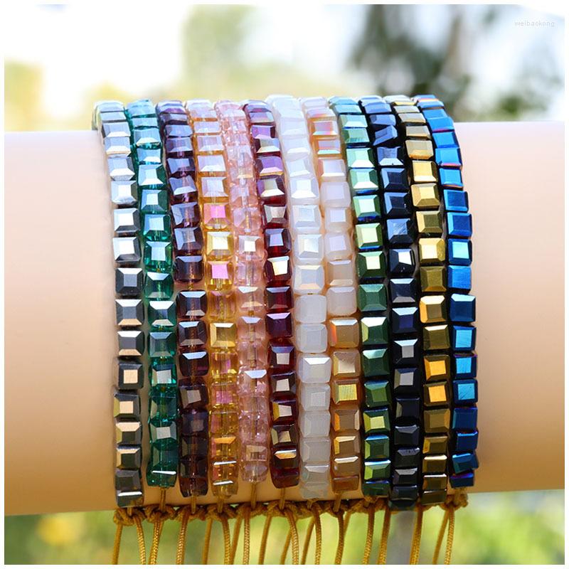 

Strand 2023 Woven Square Crystal Women Bracelet Colorful Stock Natural Adjustable