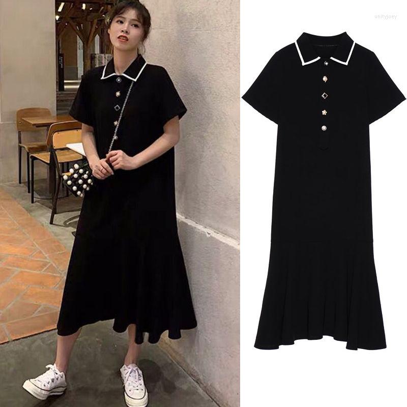 

Casual Dresses Women's Dress 2023 Mid-Length Loose Black Woman Vestido De Mujer Femme Robe