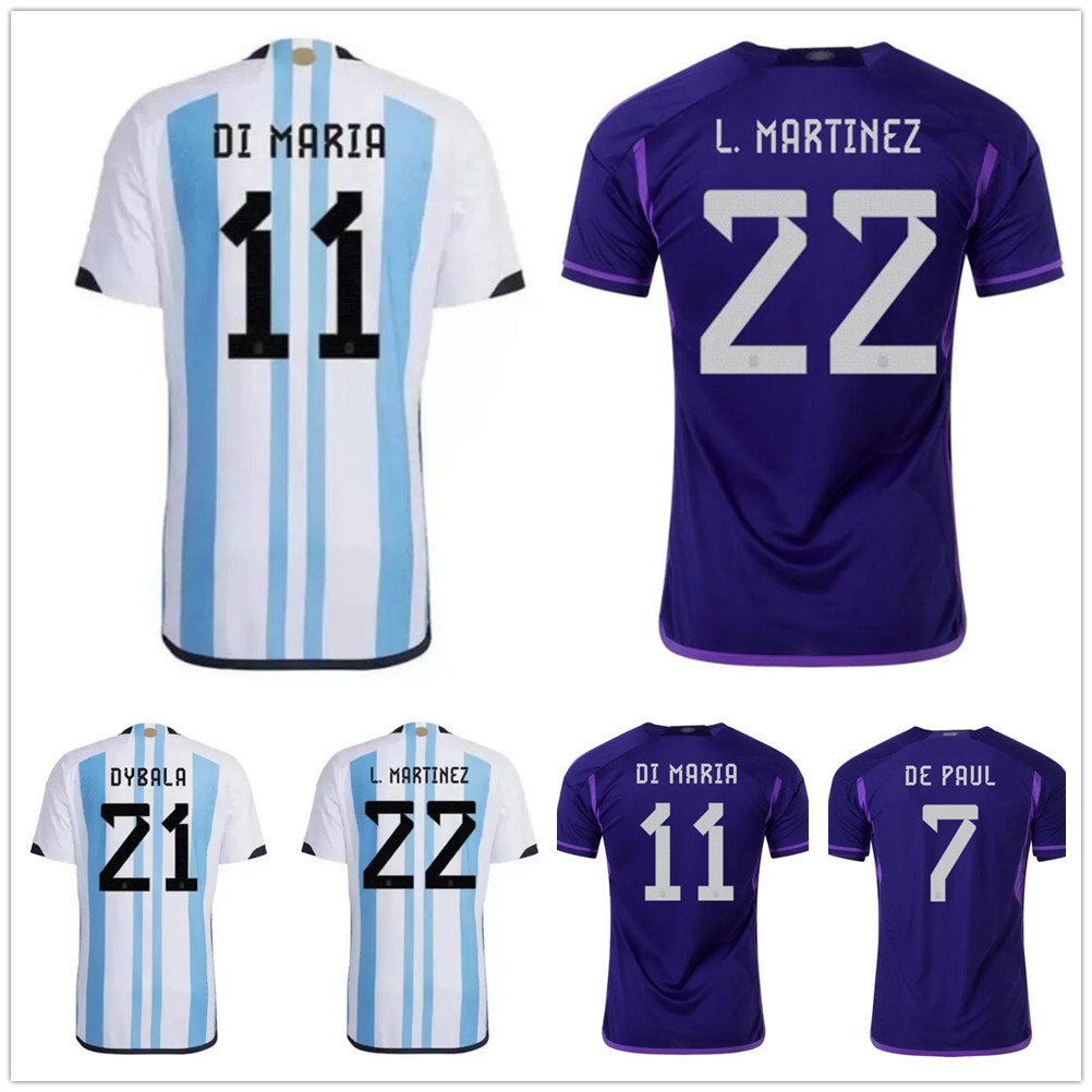 

3 Star 2022 2023 Argentina soccer Jersey ENZO ALVAREZ DYBALA AGUERO MARADONA DI MARIA J. ALVAREZ Jersey 22 23 national team Men Kids kit football shirt, Home