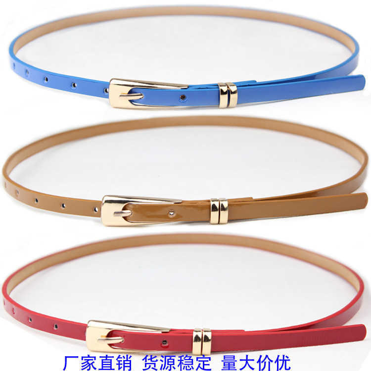 

Waist Chain Belts Buckles Men's Women's 1110 Korean version new candy color belt women's belt decoration belt women's belt, Black
