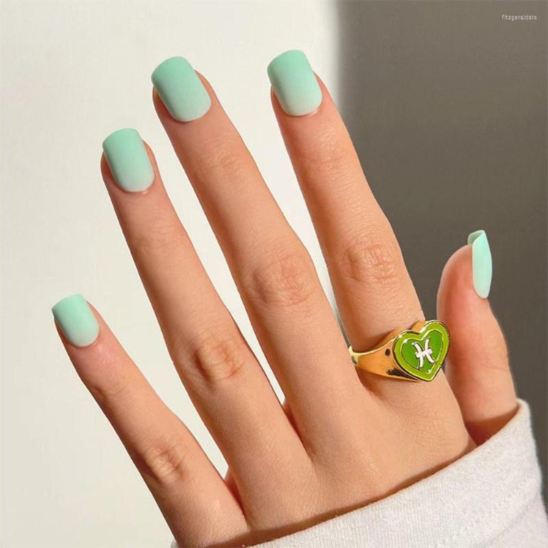 

False Nails 24pcs Short Square Nail Macaron Color Frosted Ballet Full Cover Manicure Tips, Tz-119-1set