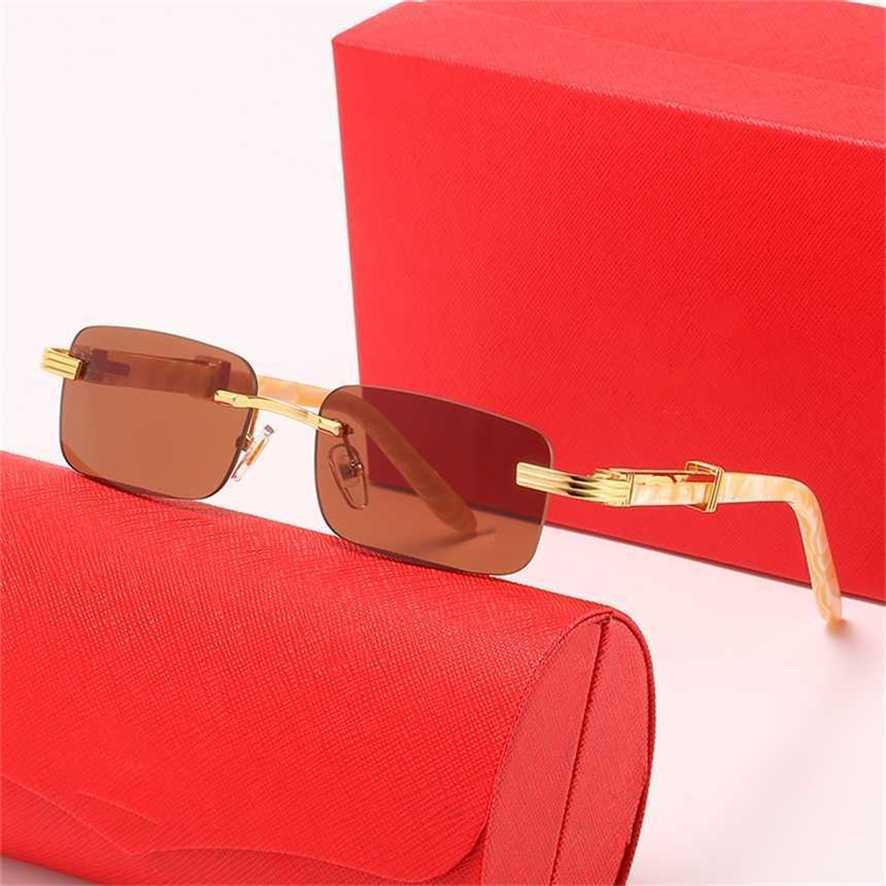 

men's and women's new sunglasses frameless square sheet spring leg fashion glasses