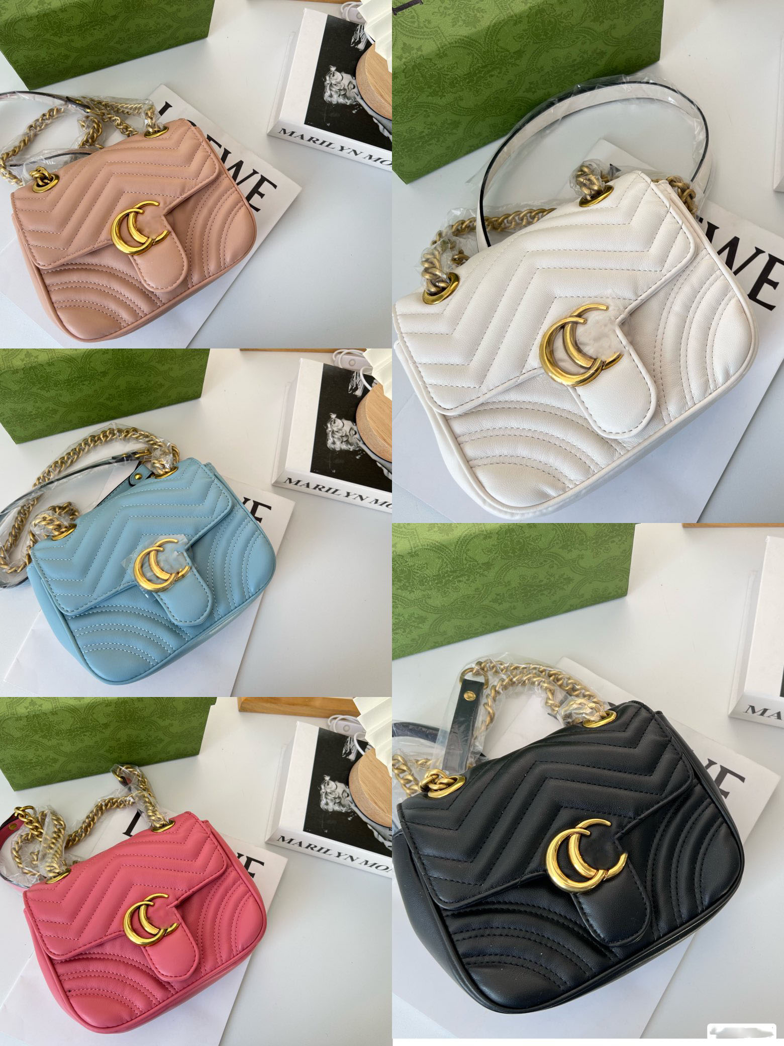 

New Designer bag Women Bags classic handbag Shoulder Bags Real leather Lady Fashion Marmont Bags Genuine Crossbody Purses tote bag with original box, ..