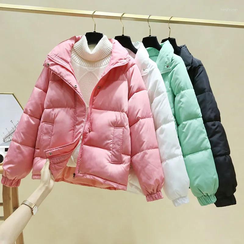 

Women's Trench Coats 2023 Winter Jacket Women Coat Parkas Short Loose Stand-up Collar Casual Overcoat Warm Cotton Padded Parka Female Tops, Pink