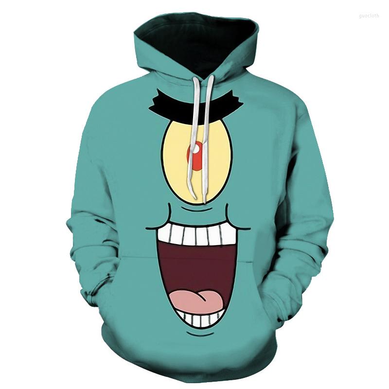 

Men's Hoodies 3D Printed Fun Plankton Print Spring And Autumn Street Hoodie S For Men Women Tops Fashion Hip Hop Hooded Sweatshirts, Picture color