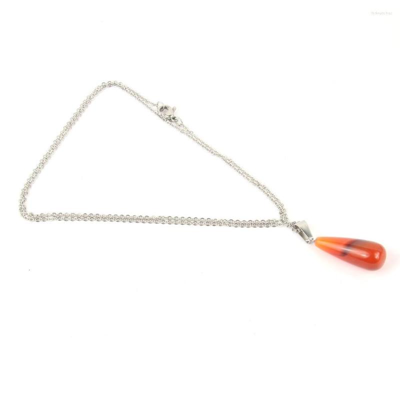 

Pendant Necklaces Wholesale Natural Stone Water Drop Shape Necklace High Quality Stainless Steel