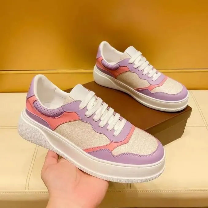 

Casual Shoes Sneakers Shoes Double G Printed Embossed Thick Bottom White Women Men