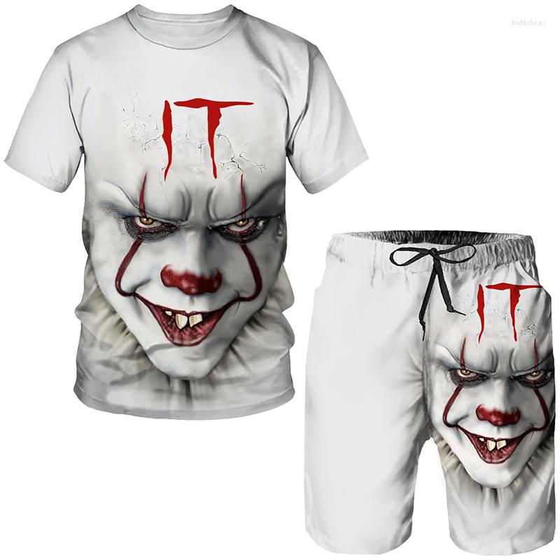

Men's Tracksuits Horror Movie Clown 3D Print Tees/Shorts/Suits Funny Halloween Streetwear Clothes Personality Men Women Short Sleeve, Shorts-8