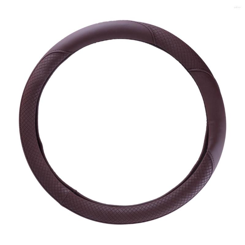 

Steering Wheel Covers 38cm 15'' Grip Cover Trim Brown Anti-Slip Fit For Universal Car Breathable Heat Resistant
