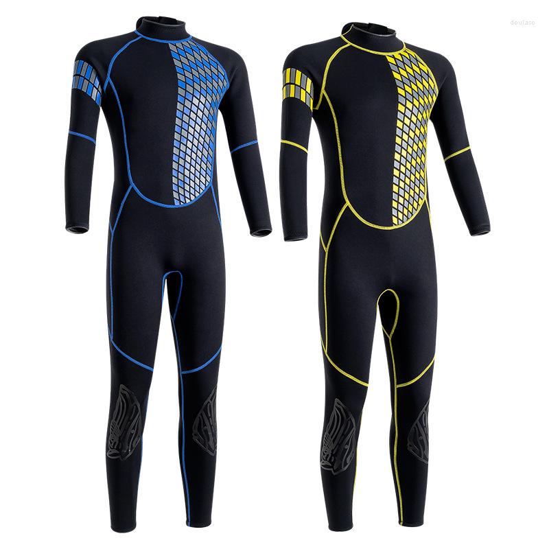

Women' Swimwear Men' Diving Suit Women' 3MM Neoprene Warm Sunscreen Winter Swimming Swimsuit Cold Proof One-piece Surfing, Blue
