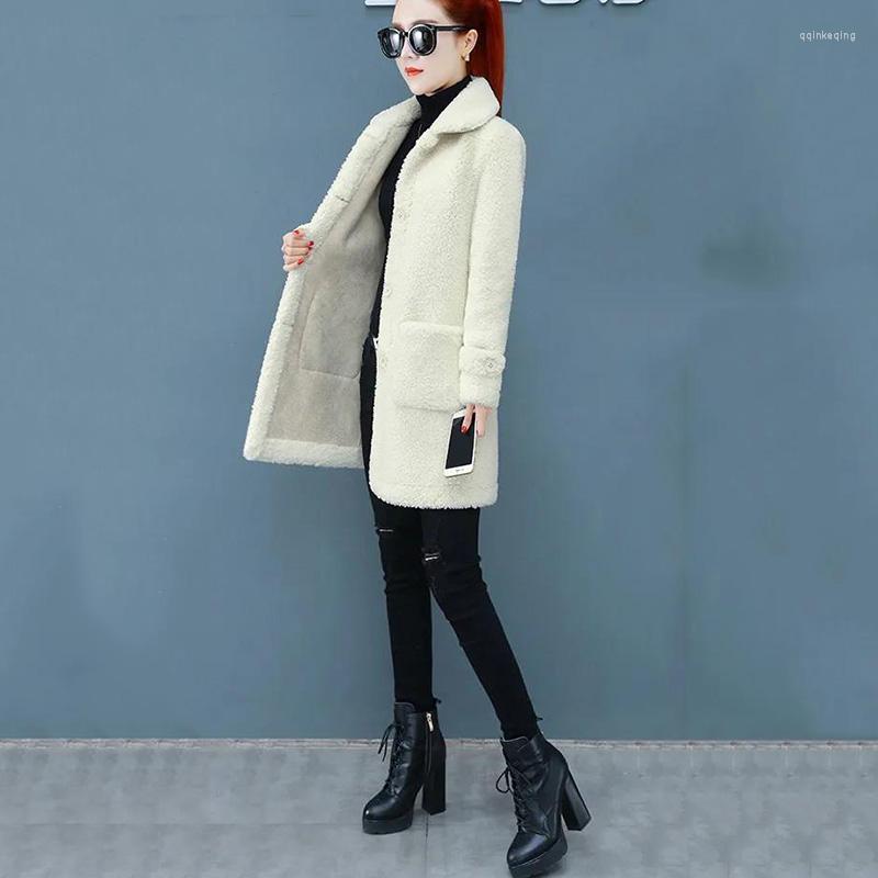 

Women' Wool 2023 Woolen Coat Women' Autumn Thickened Mid-length Lamb Fur Winter