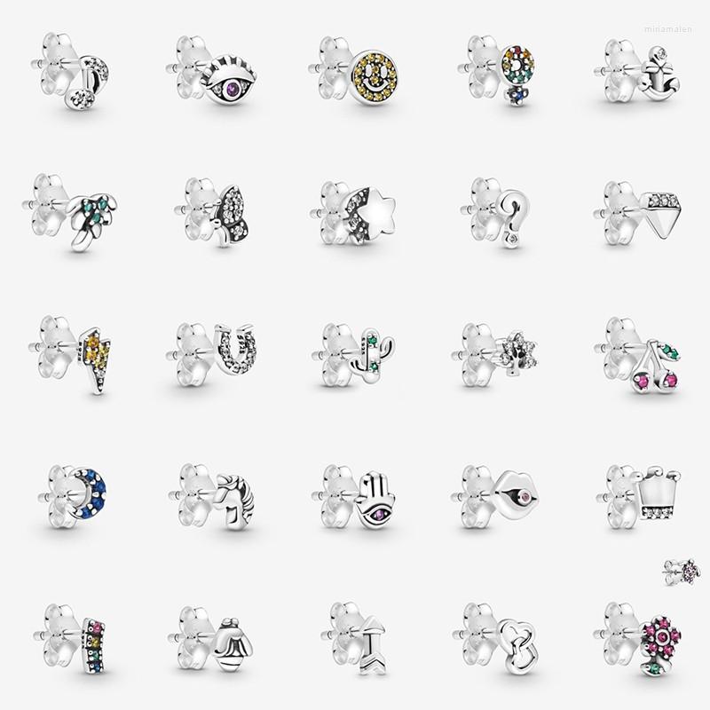 

Stud Earrings Selling 925 Silver Me Series Small Fashion Suitable For Women's Wedding Gifts Diy Charm Jewelry