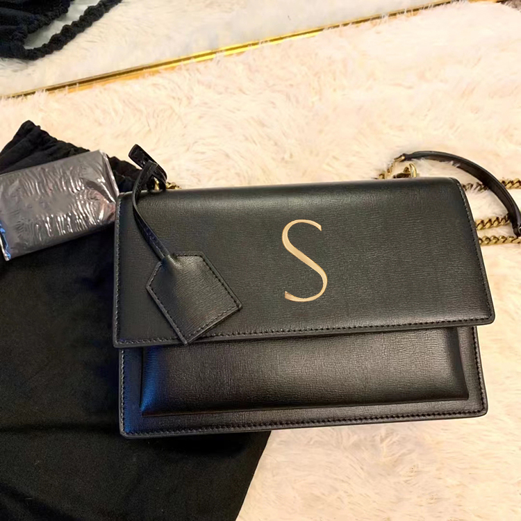 

Plain luxury Designer sunset top tote bag yslity ring clutch flap classic pochette envelope handbag metal chain womens crossbody shoulder satchel bags classic, Red gold