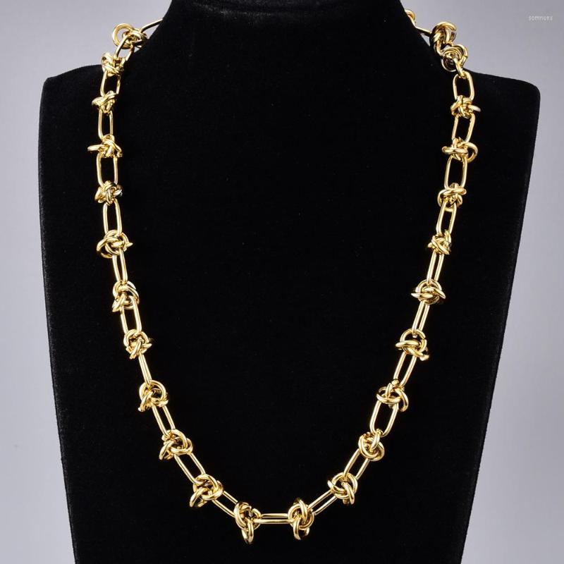 

Chains Chunky Knotted Chain Necklaces Titanium Steel Twisted Link Choker Punk Hip Hop Trendy For Women Jewelry 2023