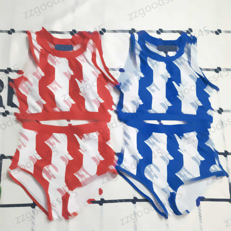 

Summer Women Designer Swimsuit Girl Fashion Leisure Luxury Sexy Stripe Printed Two-piece Tank Top Shorts Swimsuit Bathing Suits Beachwear 2 Colors