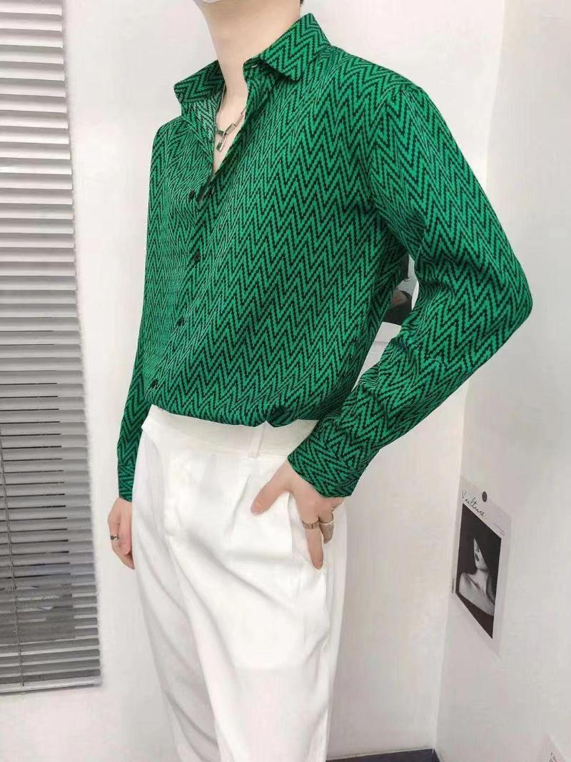 

Men's Casual Shirts Z1175 Fashion Men's 2023 Runway Luxury European Design Party Style Clothing