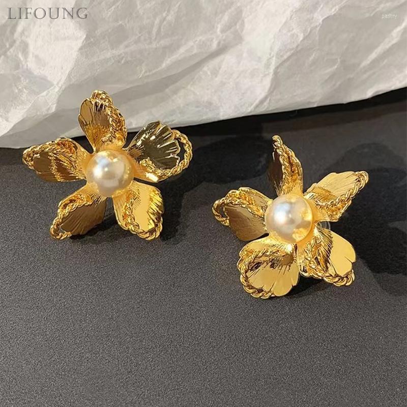 

Stud Earrings Metal Flower Glass Pearl For Women Trendy Geometric Fashion Styles Post Studs Jewelry Vintage Girls' Gifts 2023304