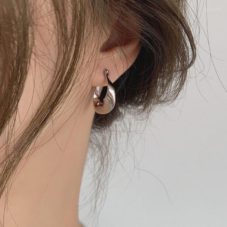 

Hoop Earrings DEAR-LIFE Sterling Silver French Vintage Geometric Twist Pattern Temperament Fashion Accessories