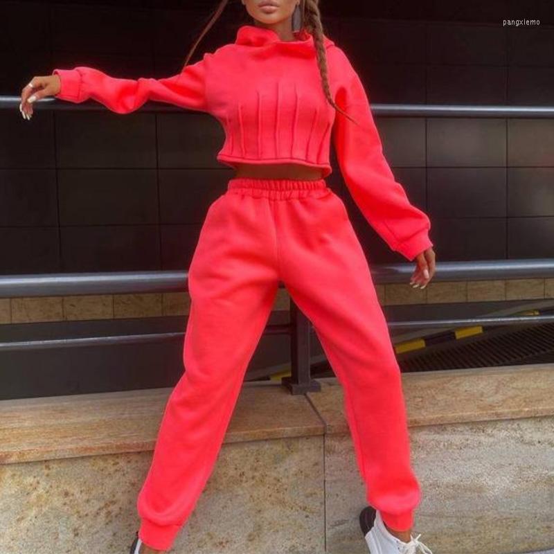 

Women' Tracksuits Casual Loose Hoodies Sweatshirt 2Pc Sets Elegant Criss-cross Tie-up Tops & Pant Suit Women Fashion Long Sleeve Solid, 04 black