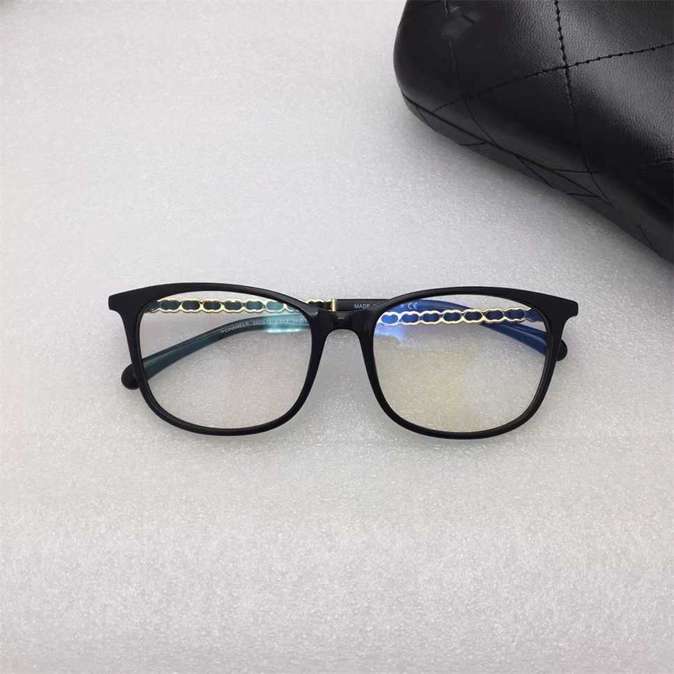 

Sunglasses 2023 new Xiaoxiang 3409 sheepskin chain glasses frame can be matched with short-sighted flat blue light net red the same type of