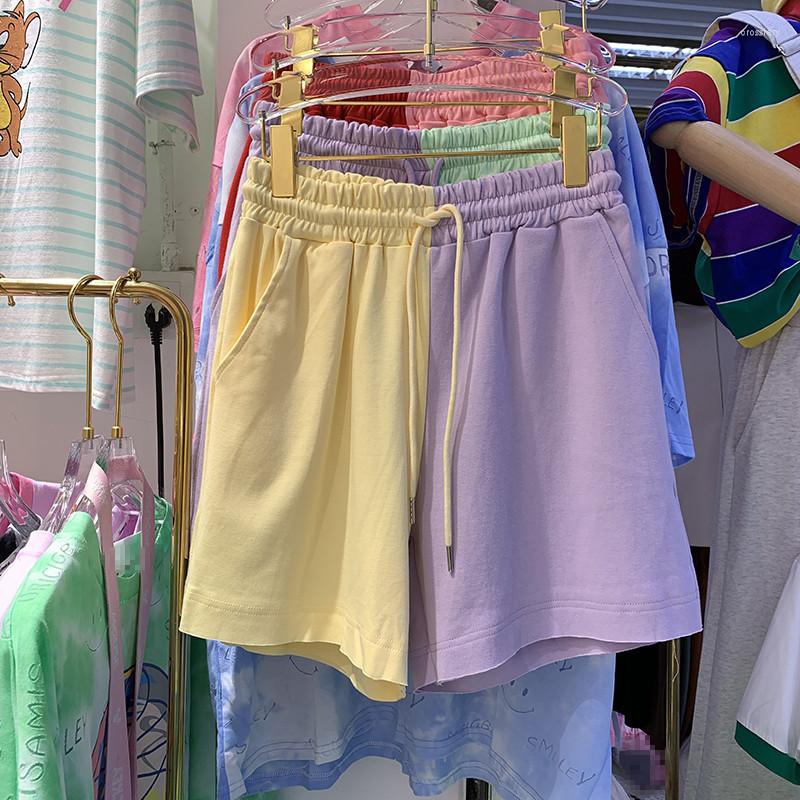 

Women' Shorts Women Contrast Color Casual Pants 2023 High Waist Leisure Wide Leg Five-point Causal Quality Fashion Trousers