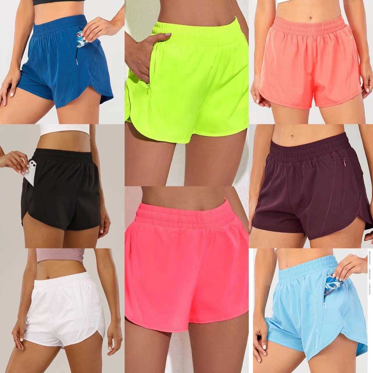 

Active Lu-yoga tract short New high waist Women Shorts Solid Sports Gym Wear Breeches leggings Elastic Fitness Lady Yoga yogaworld, Dark blue