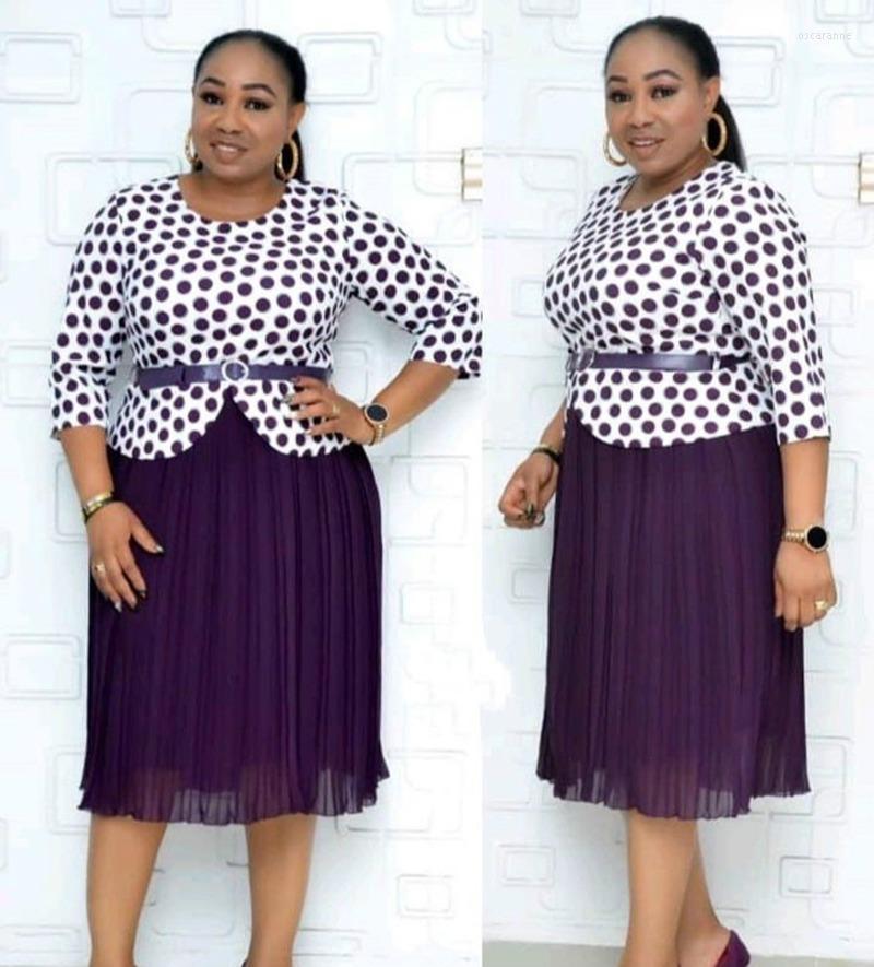 

Ethnic Clothing Autumn Elegent African Women Plus Size Printing Two Pieces Sets Top And Skrit Clothes For 2XL-6XL