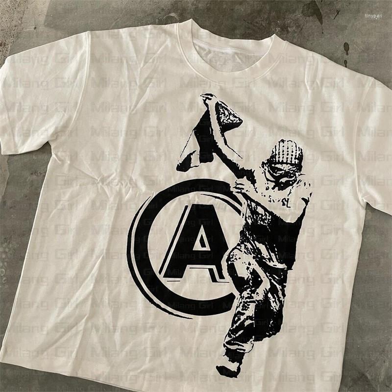 

Men's T Shirts Gothic Printing Summer T-shirt Y2k Hip Hop Tops Men's Short Sleeve Tee Rock Fashion Oversized Emo Streetwear Basic Cotton, White