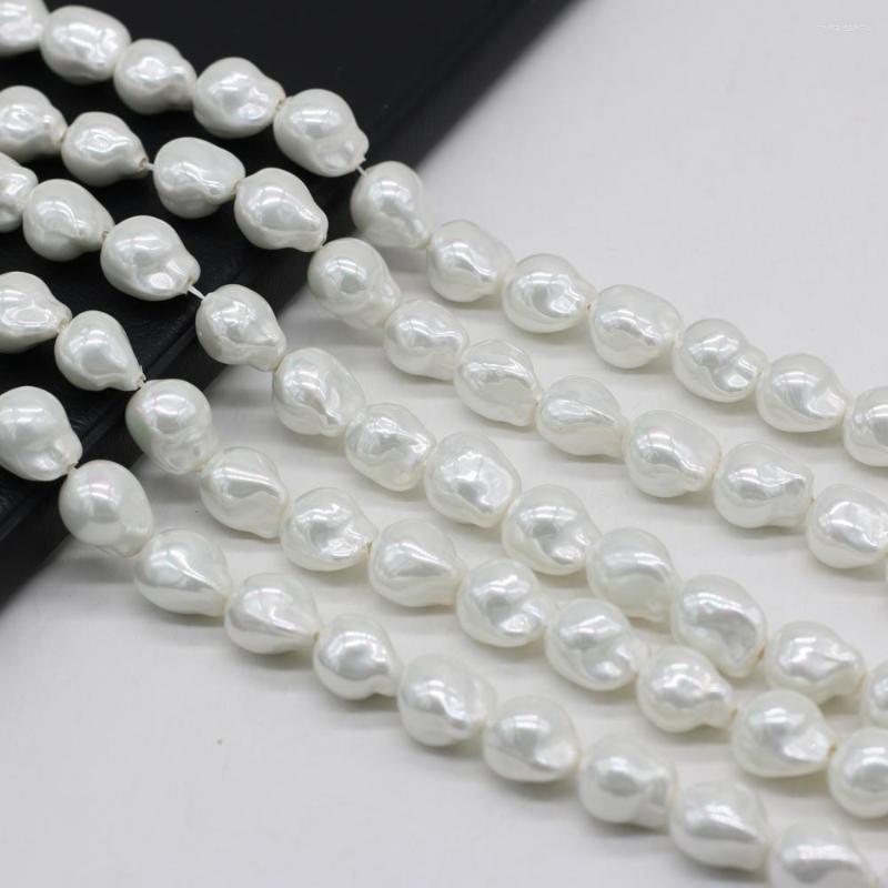 

Beads Natural Baroque Beaded Irregural White Pearl Shell Loose For Making DIY Necklace Earrings Ear Stud Accessories 12x15mm