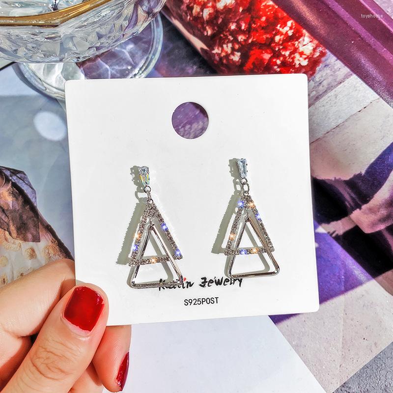 

Stud Earrings Needle Triangle Female Korean Temperament Geometric Personality Square Simple Fashion Face Thin