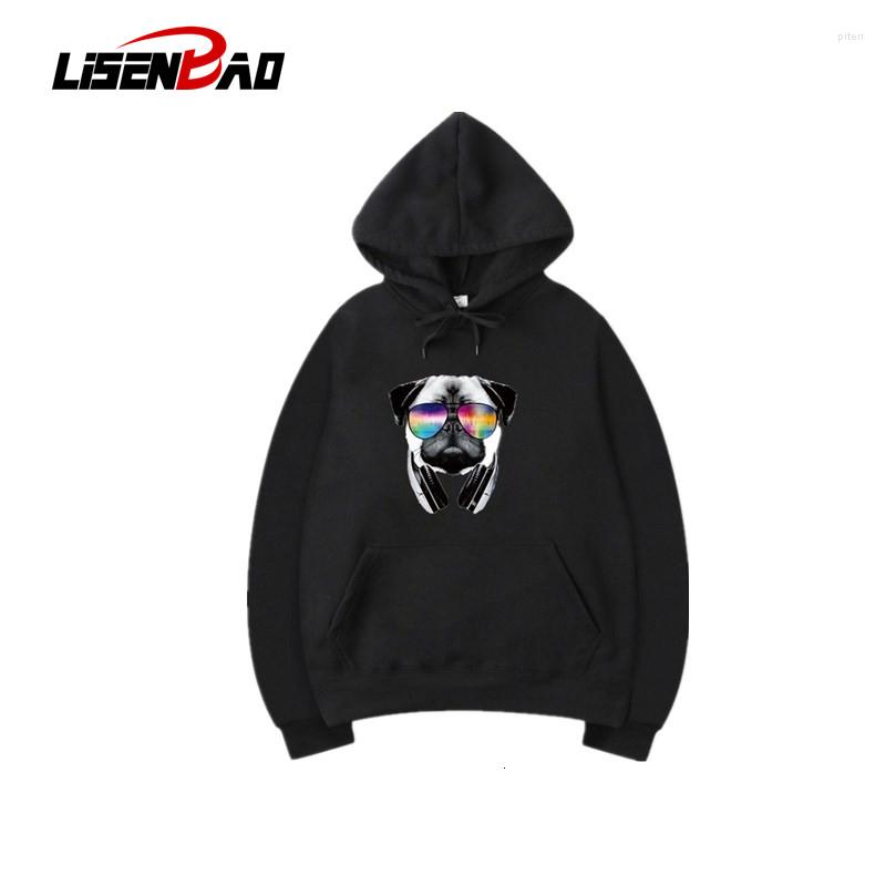 

Men' Hoodies LiSENBAO Dog With EyesMulticolor Lose Hip Hop Street Wear Harajuku Streetwear Fleece Printed Pullover Women Men, 21 light gray