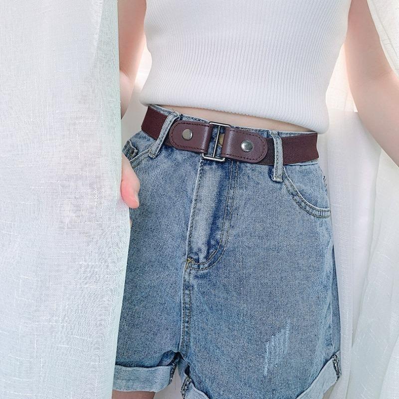 

Belts Buckle-Free Belt For Jean Pants Dresses No Buckle Stretch Elastic Waist Women/Men Bulge Hassle BeltBelts, Black