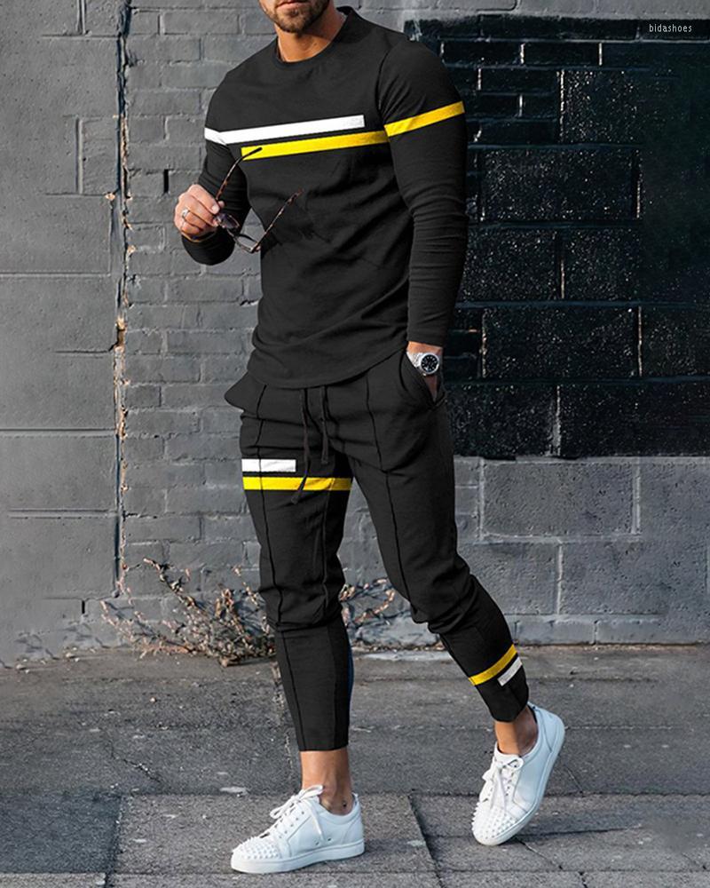 

Men's Tracksuits 2023 Men's 2 Piece Set Trousers Tracksuit 3D Printed Autumn Joggers Long Sleeve T Shirt Pants Casual Street Sport