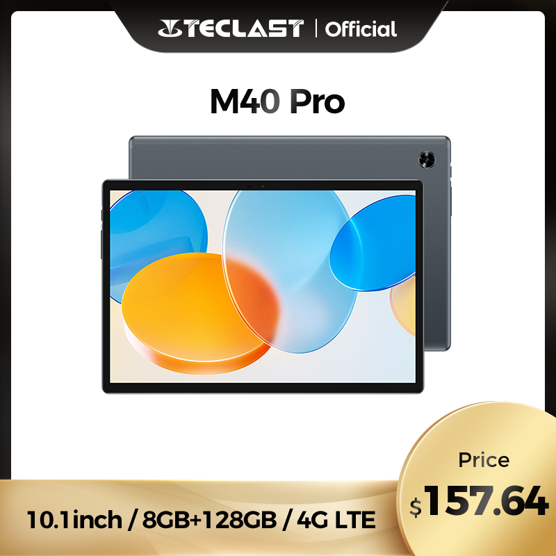 

Teclast M40 Pro 2023 10.1 inch Tablets 8GB RAM 128GB UFS UNISOC T616 Android 12 Tablets 1920x1200 4G Dual SIM LTE GPS Metal body, White