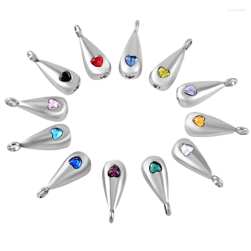 

Pendant Necklaces Colours Crystal Heart Inlay Water Drop Urn Memorial Jewelry Stainless Steel Ashes Holder Keepsake Cremation Jewellery