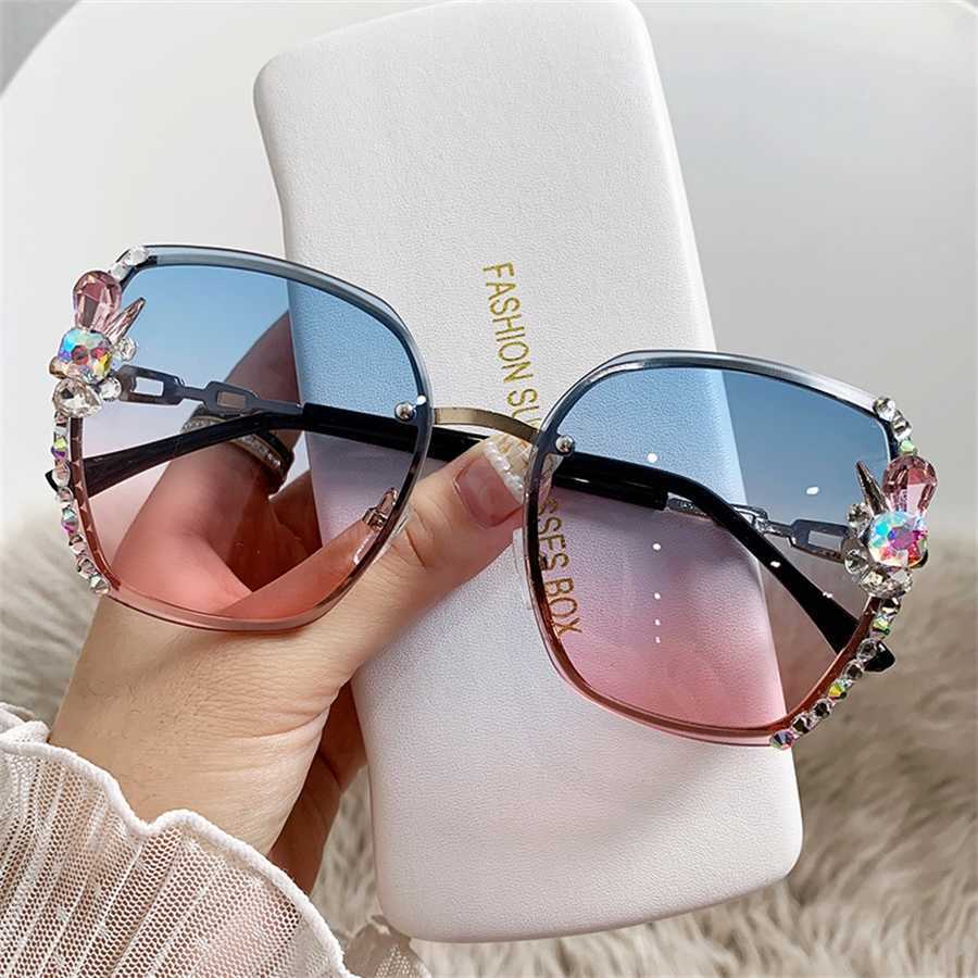 

Sunglasses 2023 new Diamond Women's crystal cut polygon glasses resistant sunglasses Women