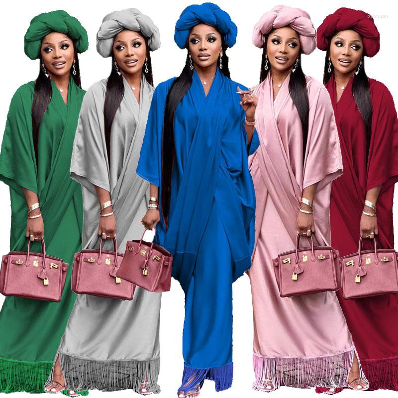 

Ethnic Clothing No Heatie African Long Dresses For Women 5Colors Large Size Polyester Robe Femme Daily Party Top And Dress