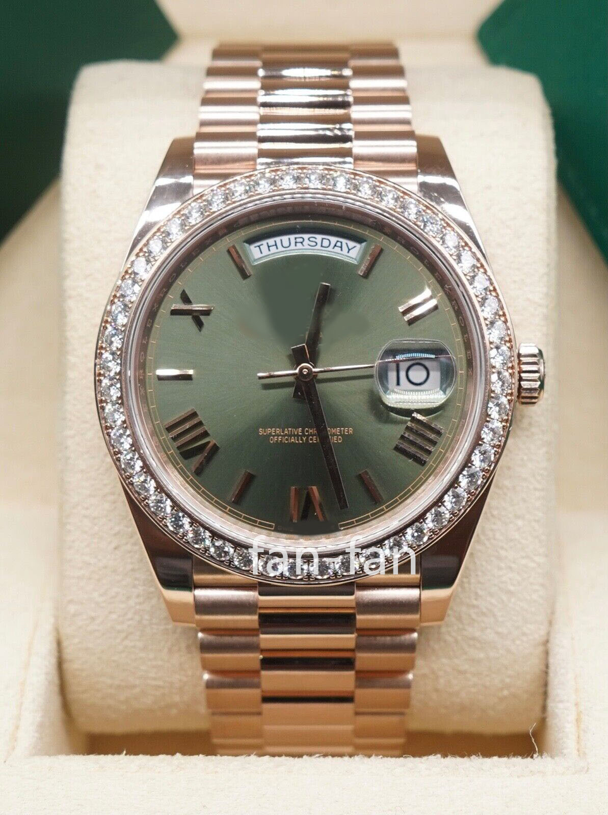 

EWF Factory 3255 Day Date 228345RBR-0009 Chocolate Dial Men's Watch Genuine