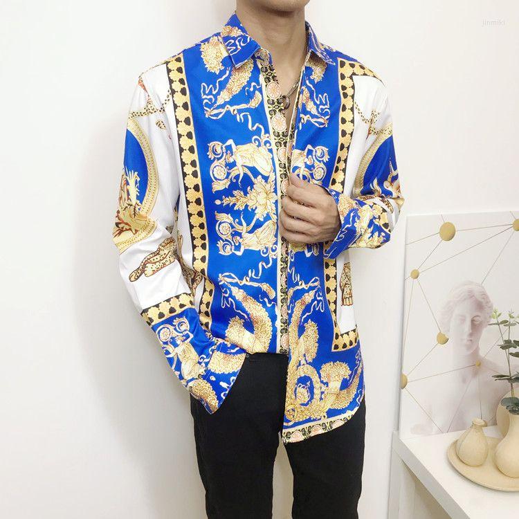 

Men's Casual Shirts Z11218 Fashion Men's 2023 Runway Luxury European Design Party Style Clothing, Picture shown